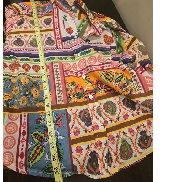Calypso St. Barth Colorful Long Sleeve Button Down Shirt Womens Medium - Picture 8 of 9